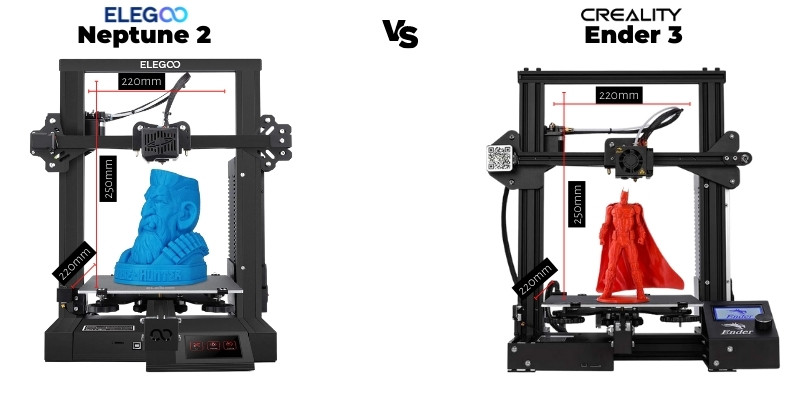 Elegoo-Neptune-2-vs-Ender-3-Build-Volume