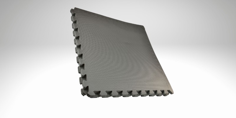 Black kids mats with interlocking edges 