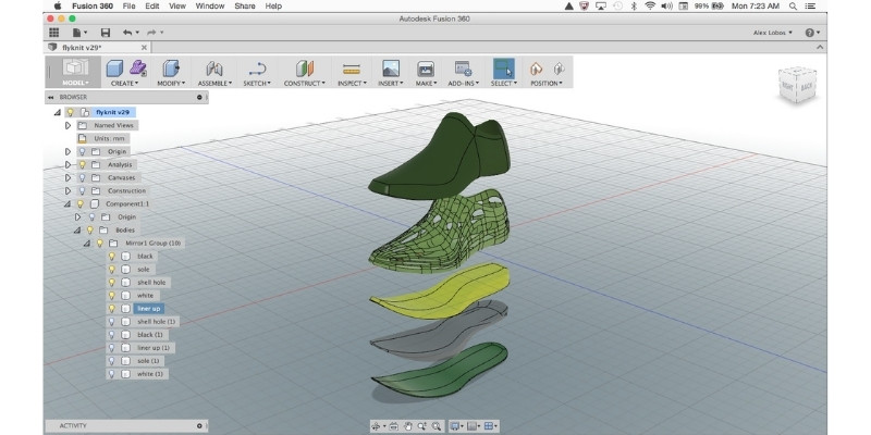 Fusion 360 shoe design