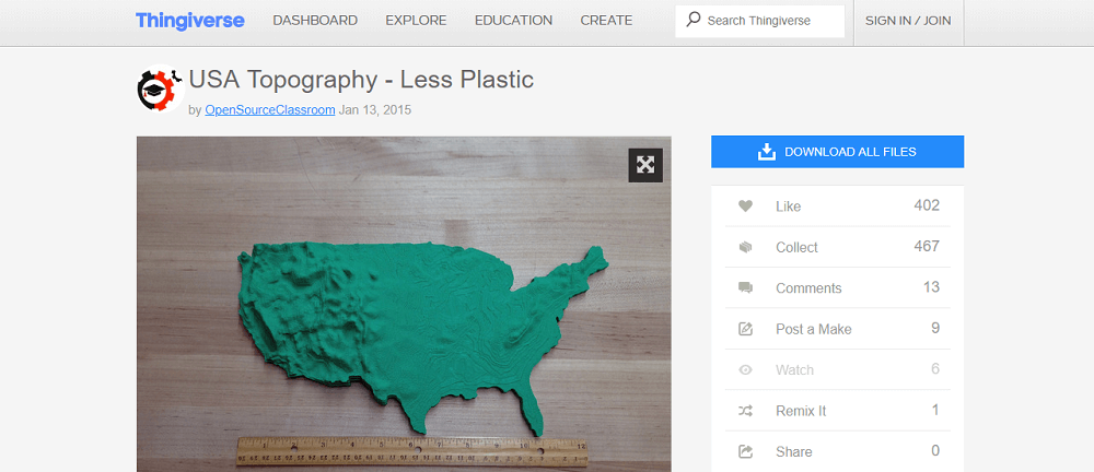 Topography Model of the States